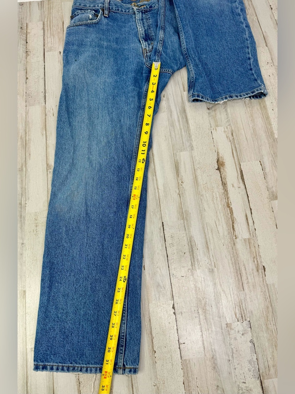 Vintage Eddie Bauer Jeans Mens 34x32 Straight Fit Y2K Medium Wash Blue Denim - Picture 7 of 10